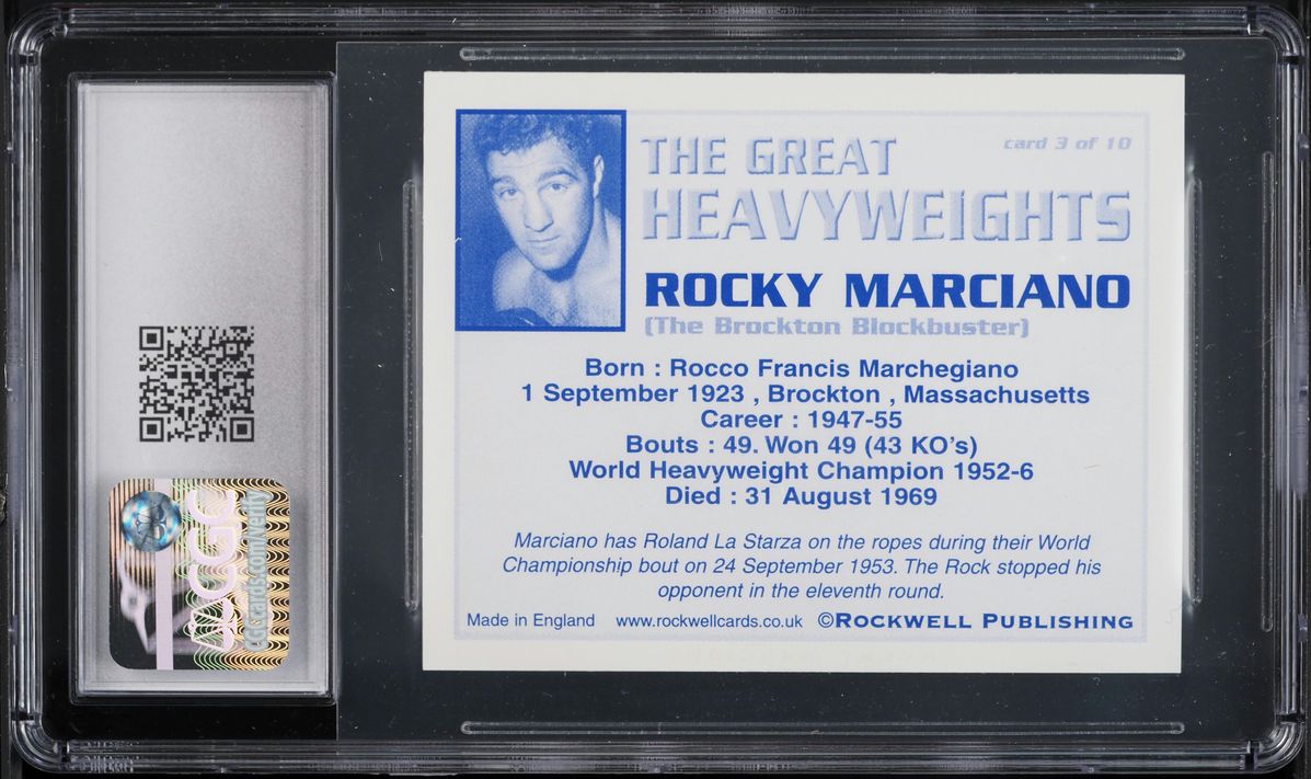 2002 Rockwell Great Heavyweights Rocky Marciano #3 CGC 10 GEM MINT