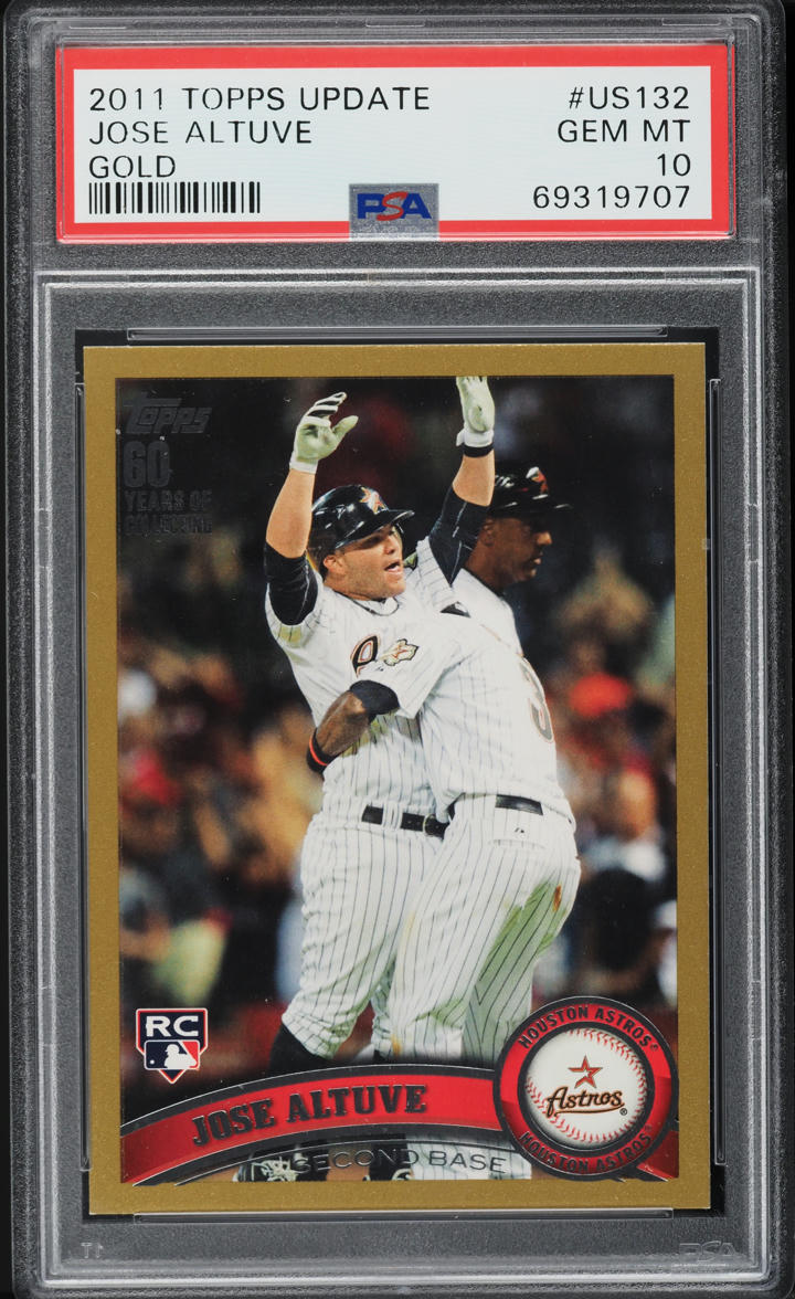 2011 Topps Update Gold Jose Altuve ROOKIE /2011 #US132 PSA 10 GEM MINT