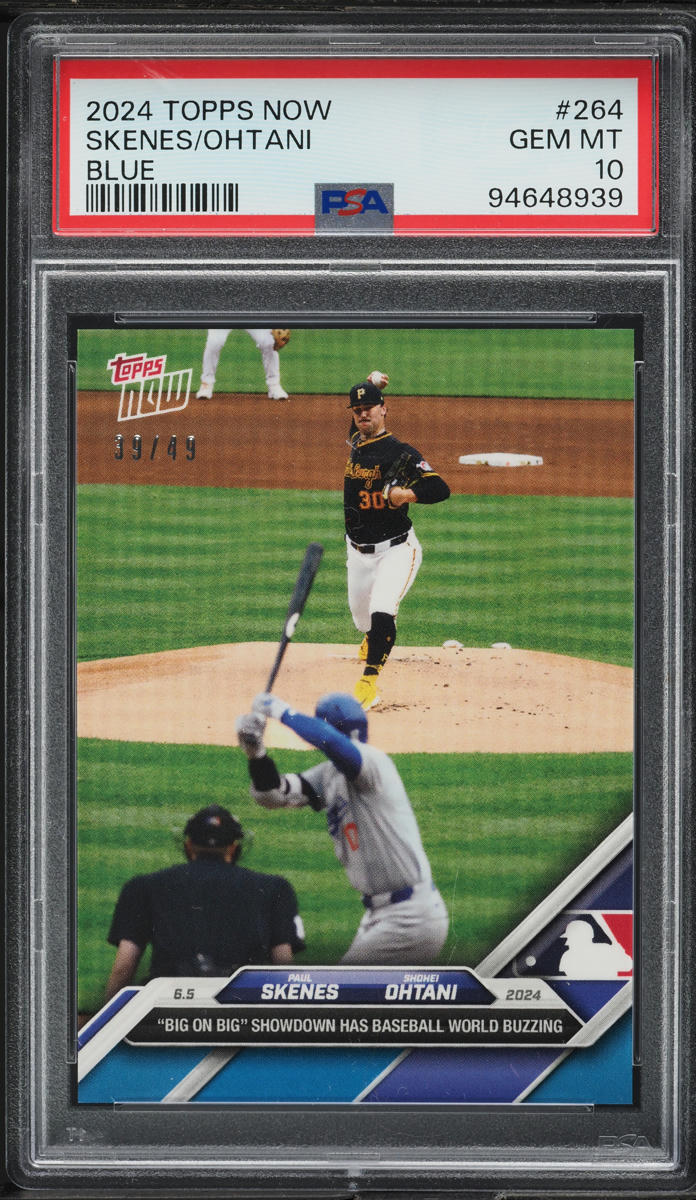 2024 Topps Now Blue Paul Skenes Shohei Ohtani /49 #264 PSA 10 GEM MINT