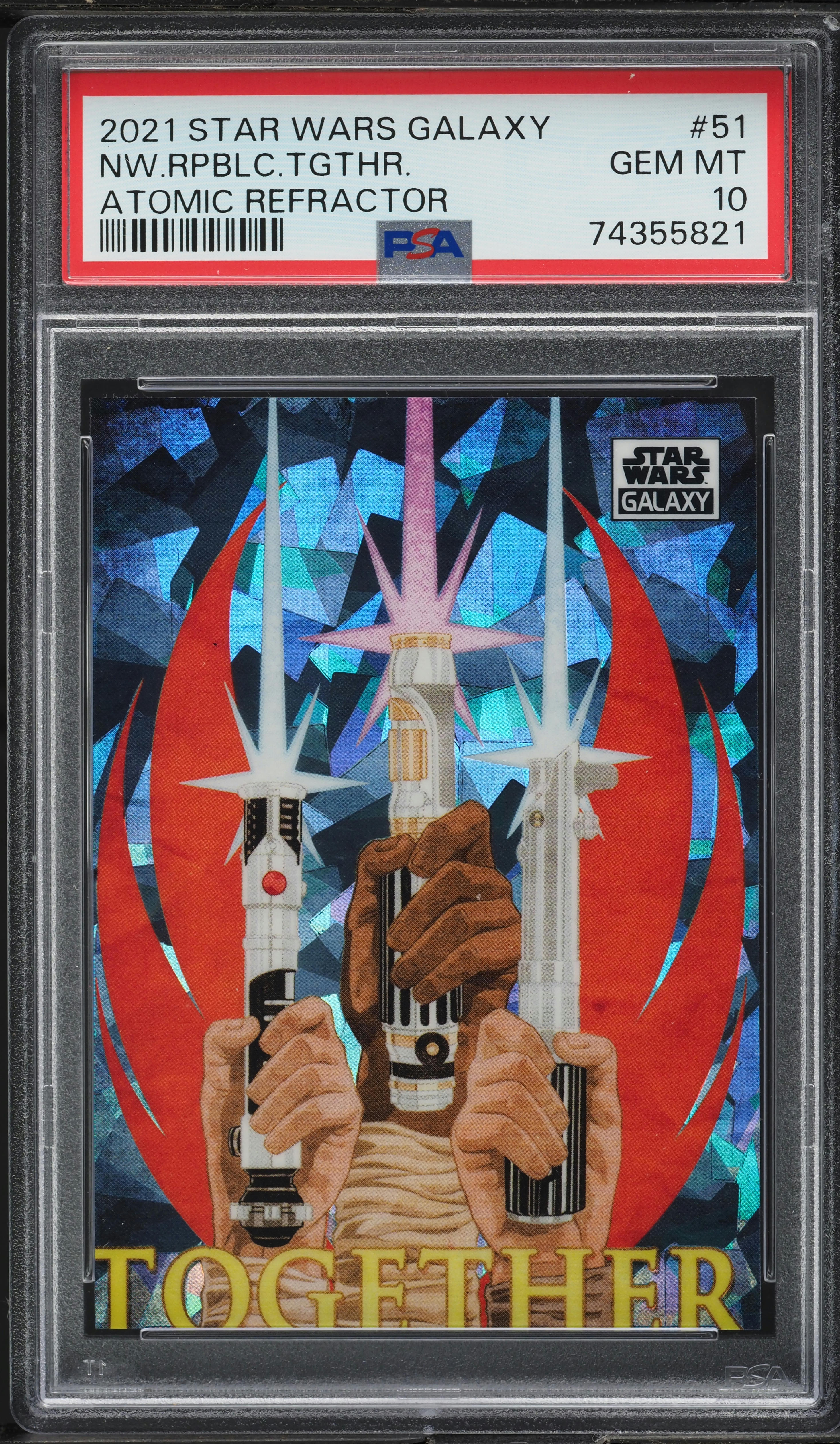 2021 Topps Chrome Star Wars Galaxy Atomic Refractor Together /150