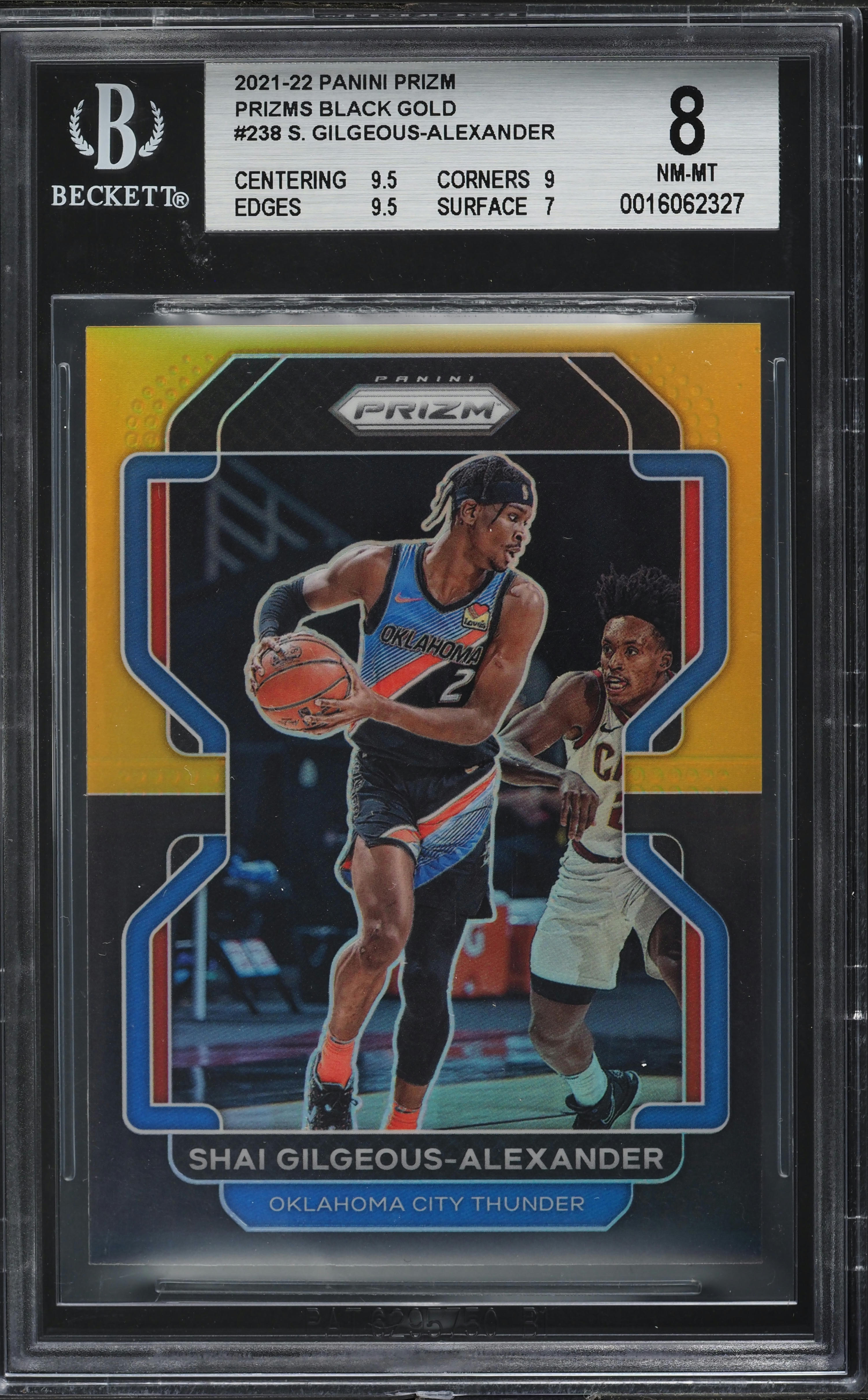 2021 Panini Prizm Black Gold Shai Gilgeous-Alexander 1/5 #238 BGS 