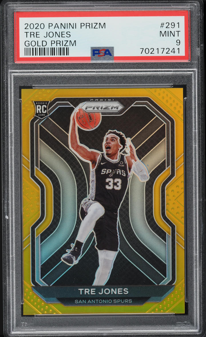 2020 Panini Prizm Gold Tre Jones ROOKIE /10 #291 PSA 9 MINT