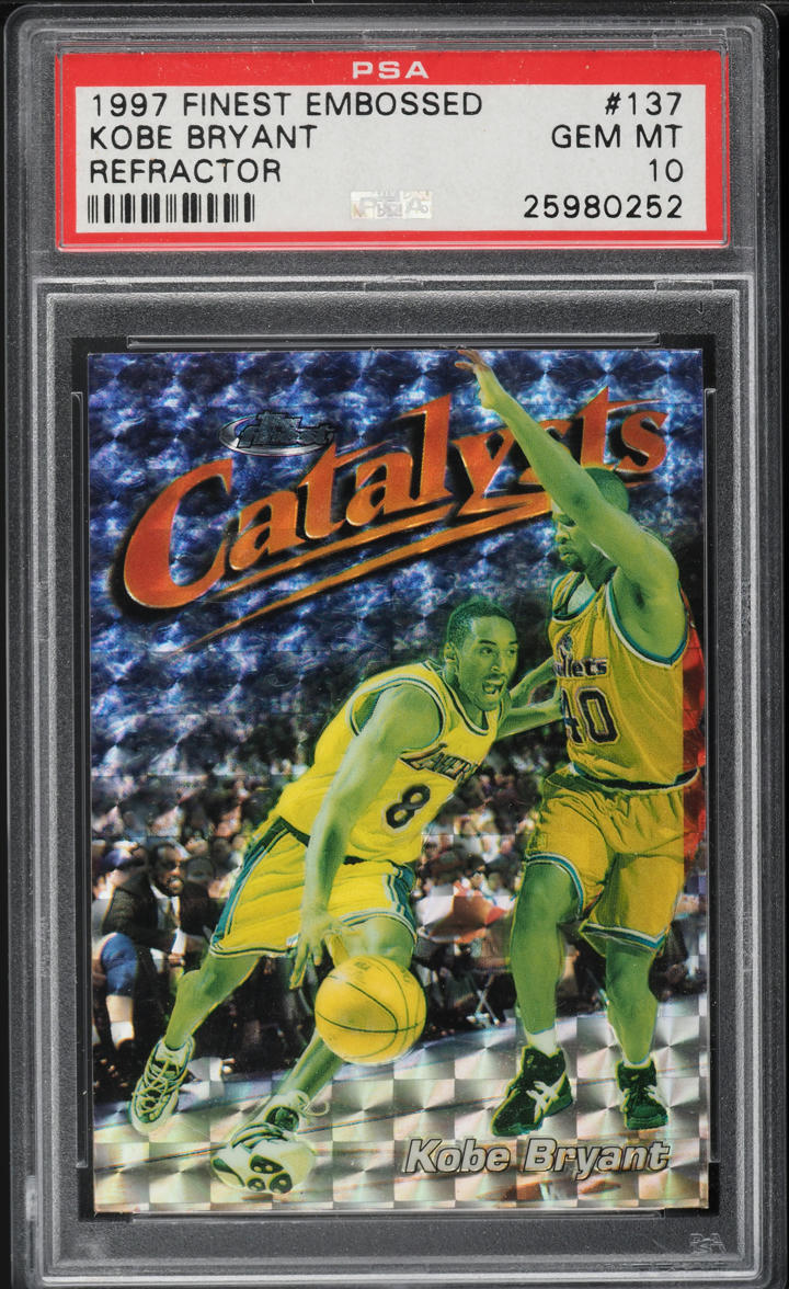 1997 Finest Embossed Refractor Kobe Bryant #137 PSA 10 GEM MINT