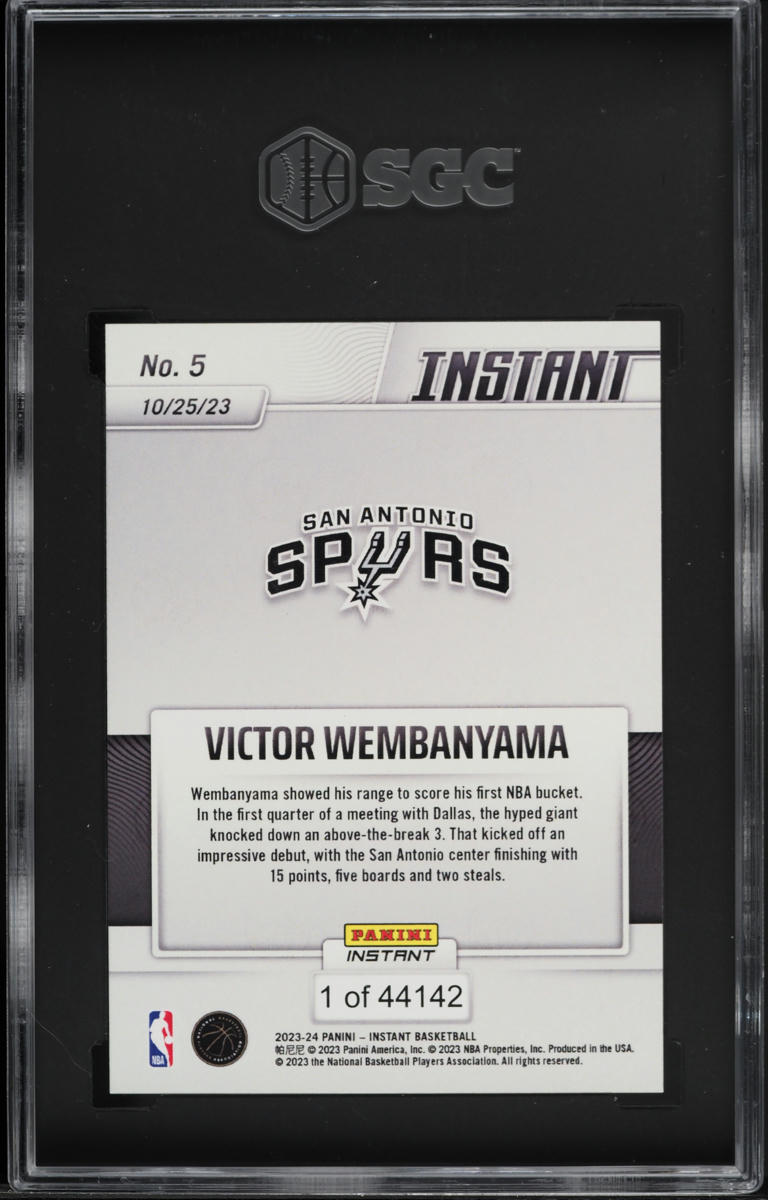2023 Panini Instant Victor Wembanyama ROOKIE /44,142 #5 SGC 9 MINT