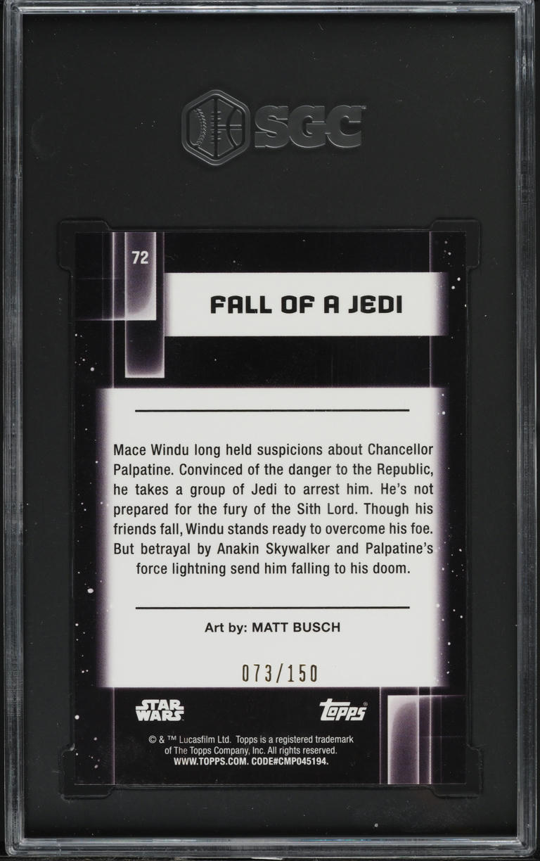 2021 Topps Chrome Star Wars Galaxy Atomic Refractor Fall Of A Jedi