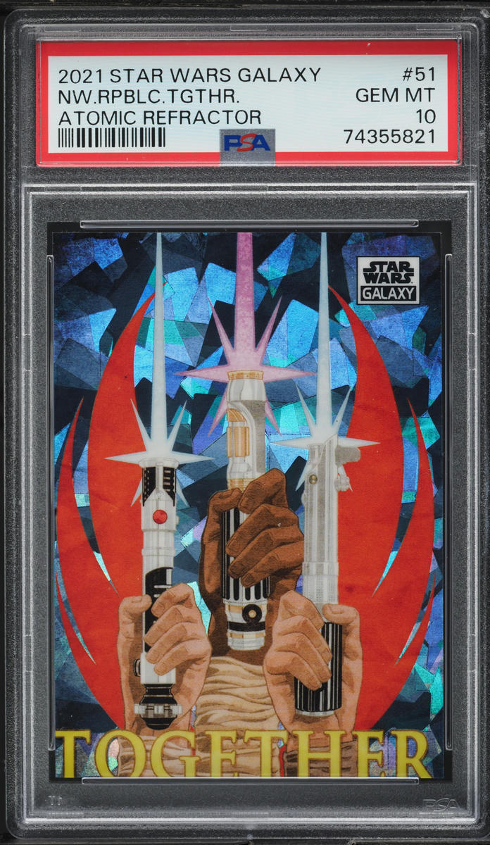 2021 Topps Chrome Star Wars Galaxy Atomic Refractor Together /150