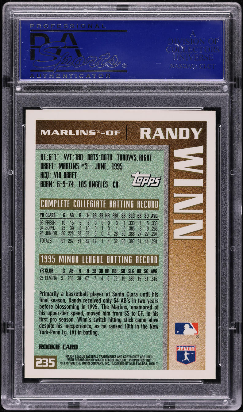 1996 Topps Randy Winn #235 PSA 9 MINT