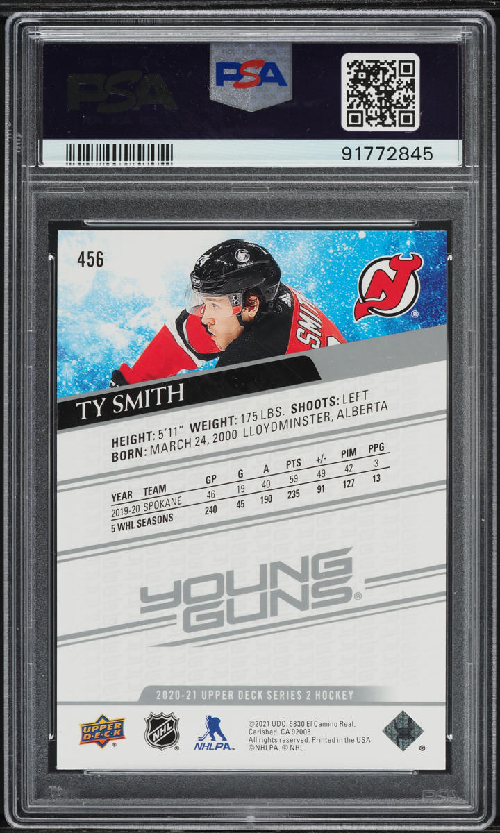 2020 Upper Deck Young Guns Ty Smith ROOKIE #456 PSA 9 MINT