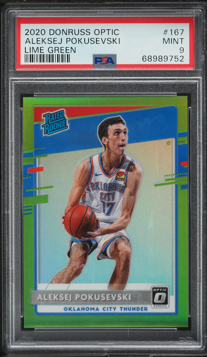 2020 Donruss Optic Lime Green Aleksej Pokusevski ROOKIE /149 #167 PSA 9 MINT