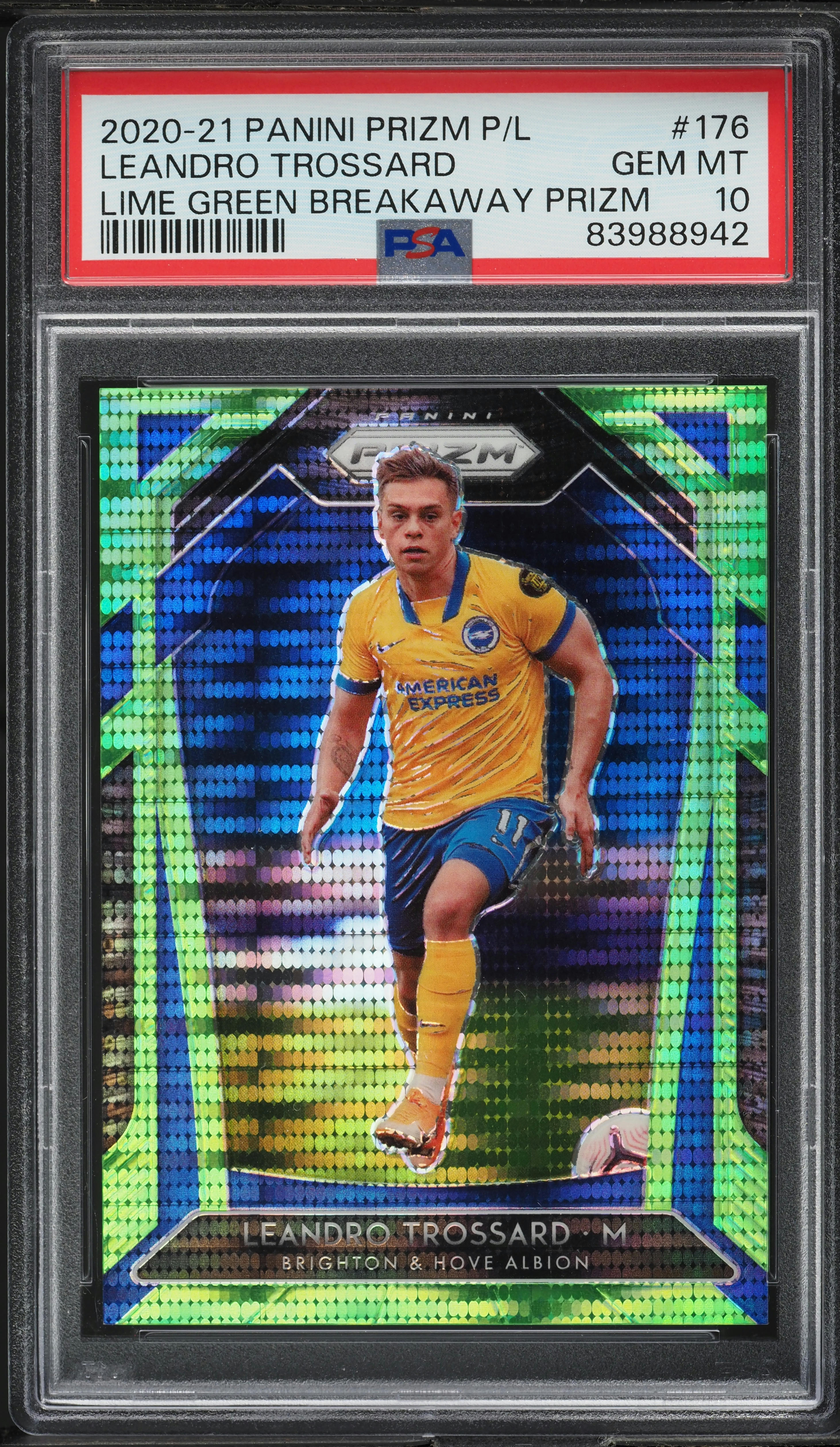 2020 Panini Prizm Premier League Lime Green Breakaway Leandro