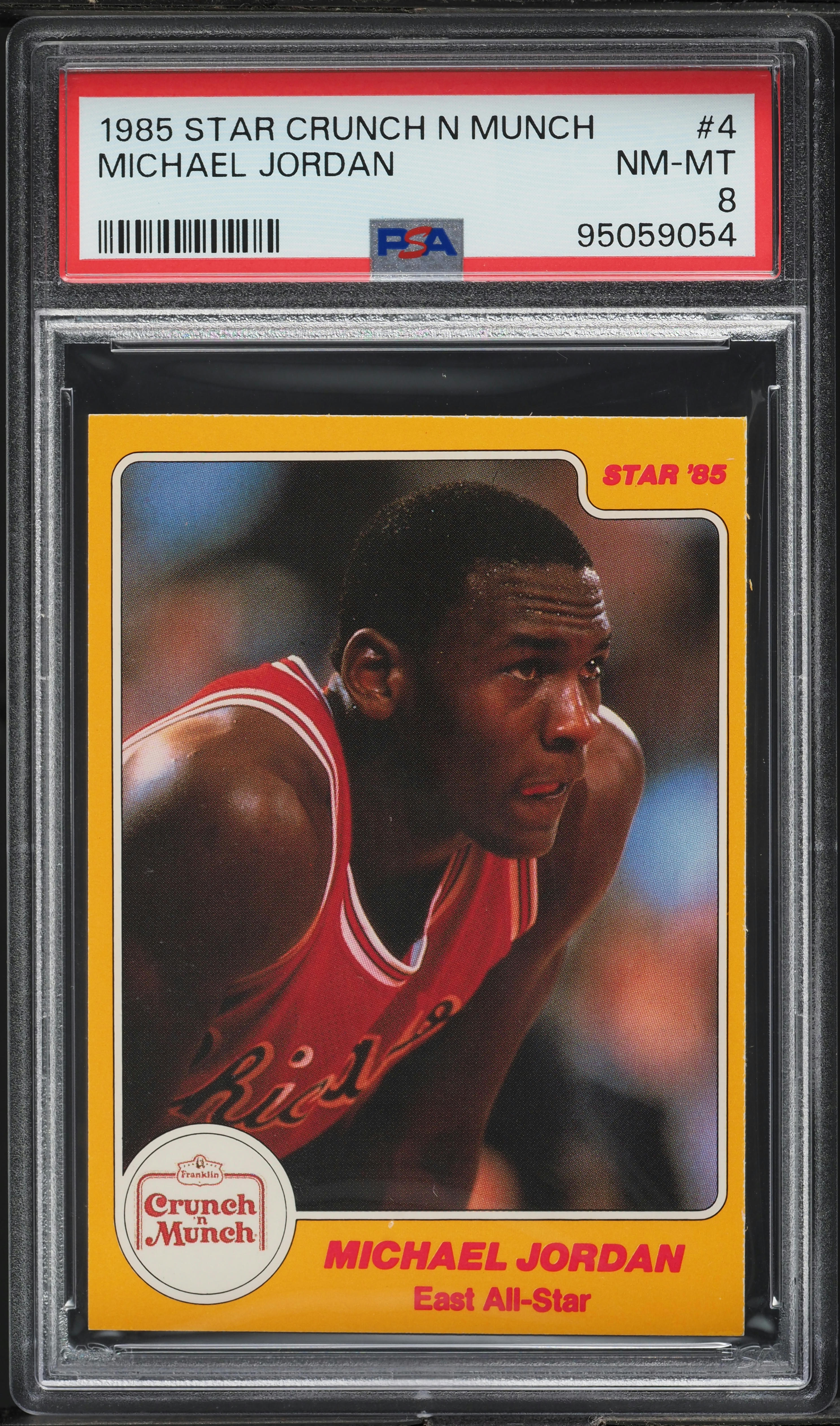 1985 Star Crunch N Munch All-Stars Michael Jordan ROOKIE #4 PSA 8