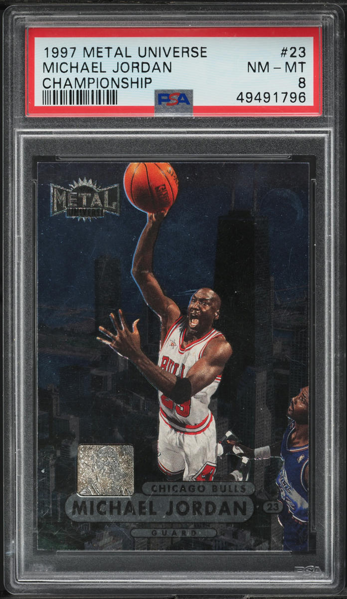 1997 Metal Universe Championship Michael Jordan Base #23 PSA 8