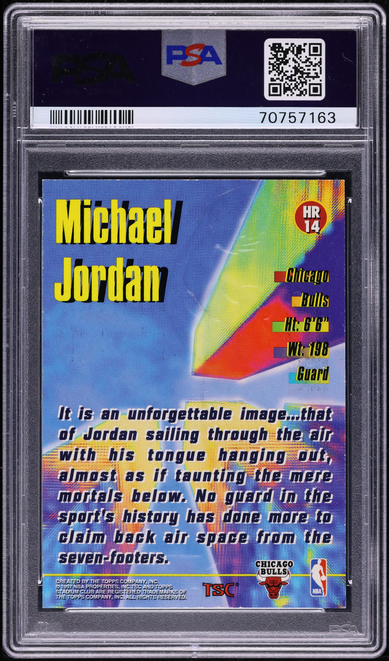 1996 Stadium Club High Risers Michael Jordan #HR14 PSA 8 NM-MT