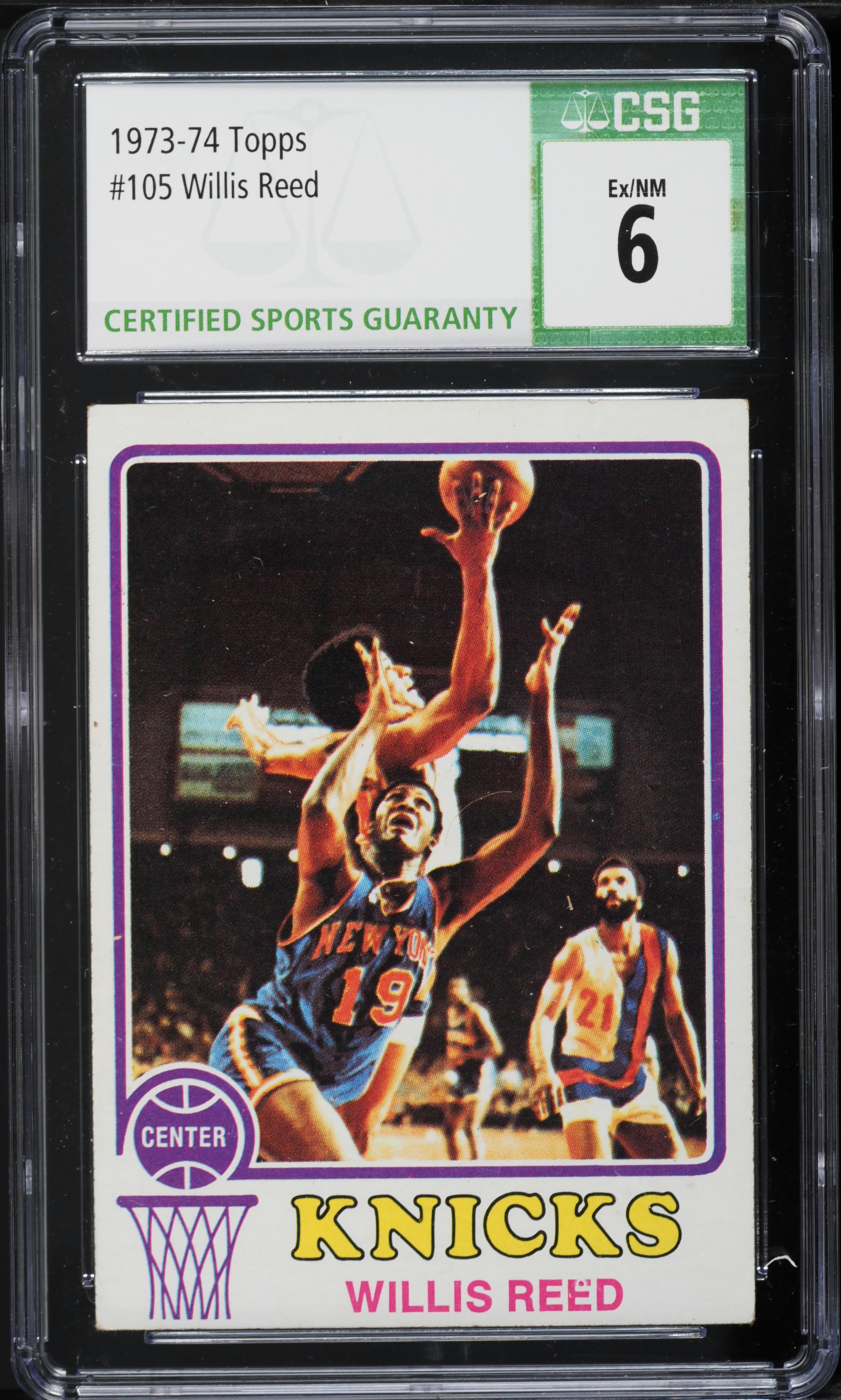 1973 Topps Basketball Willis Reed #105 CSG 6 EXMT on Fanatics Collect