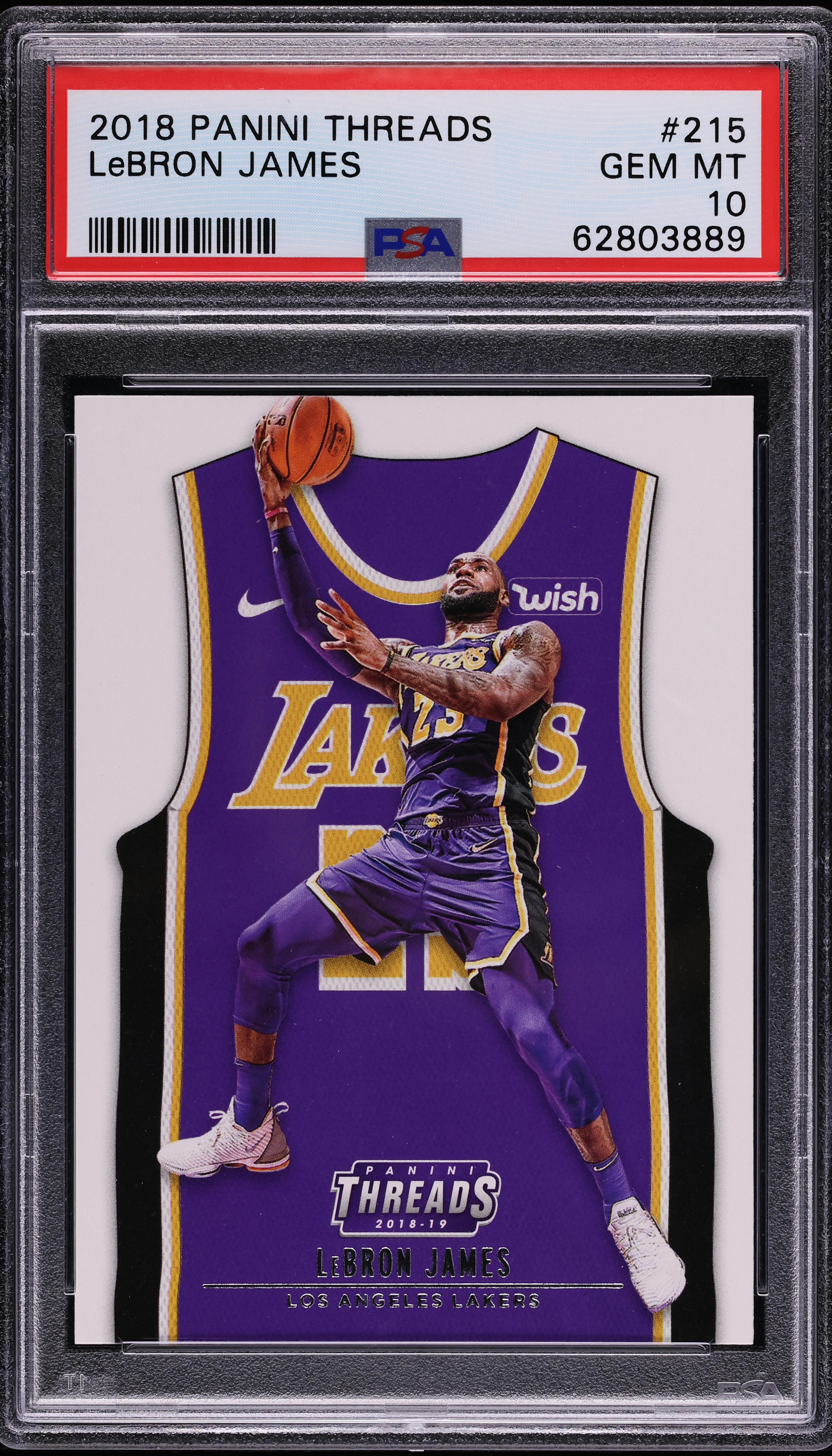2018 Panini Threads LeBron James #215 PSA 10 GEM MINT on Fanatics