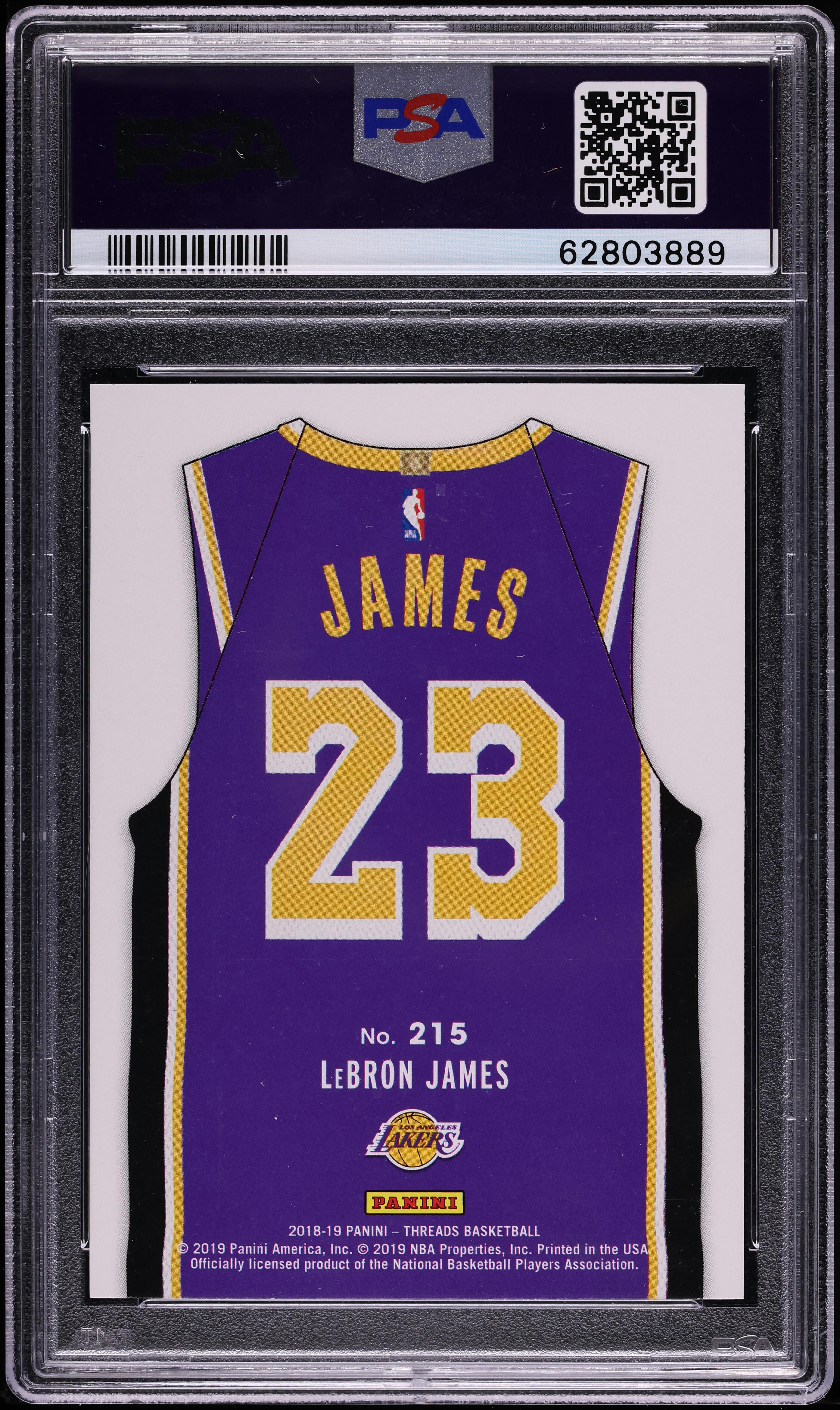 2018 Panini Threads LeBron James #215 PSA 10 GEM MINT on Fanatics