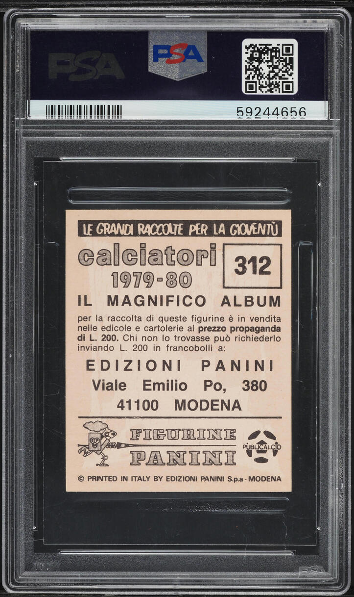 1979 Panini Calciatori Soccer Diego Maradona ROOKIE #312 PSA 6 EXMT