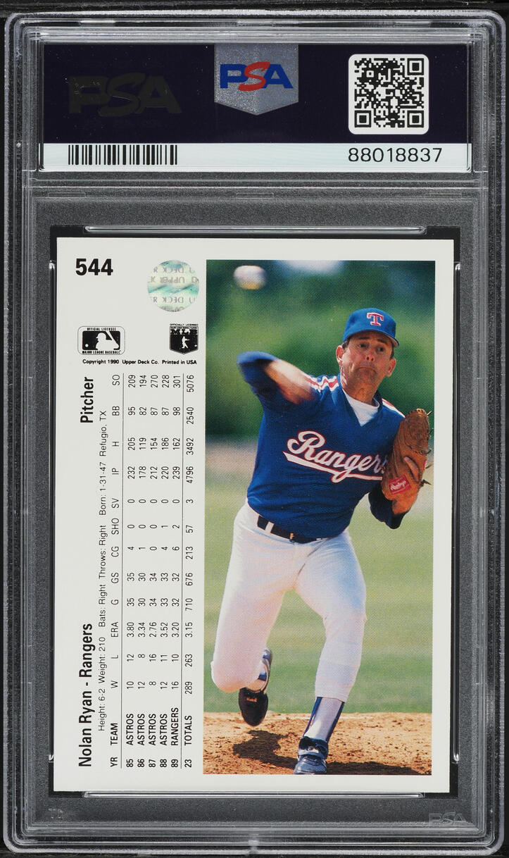 1990 Upper Deck Nolan Ryan #544 PSA 10 GEM MINT