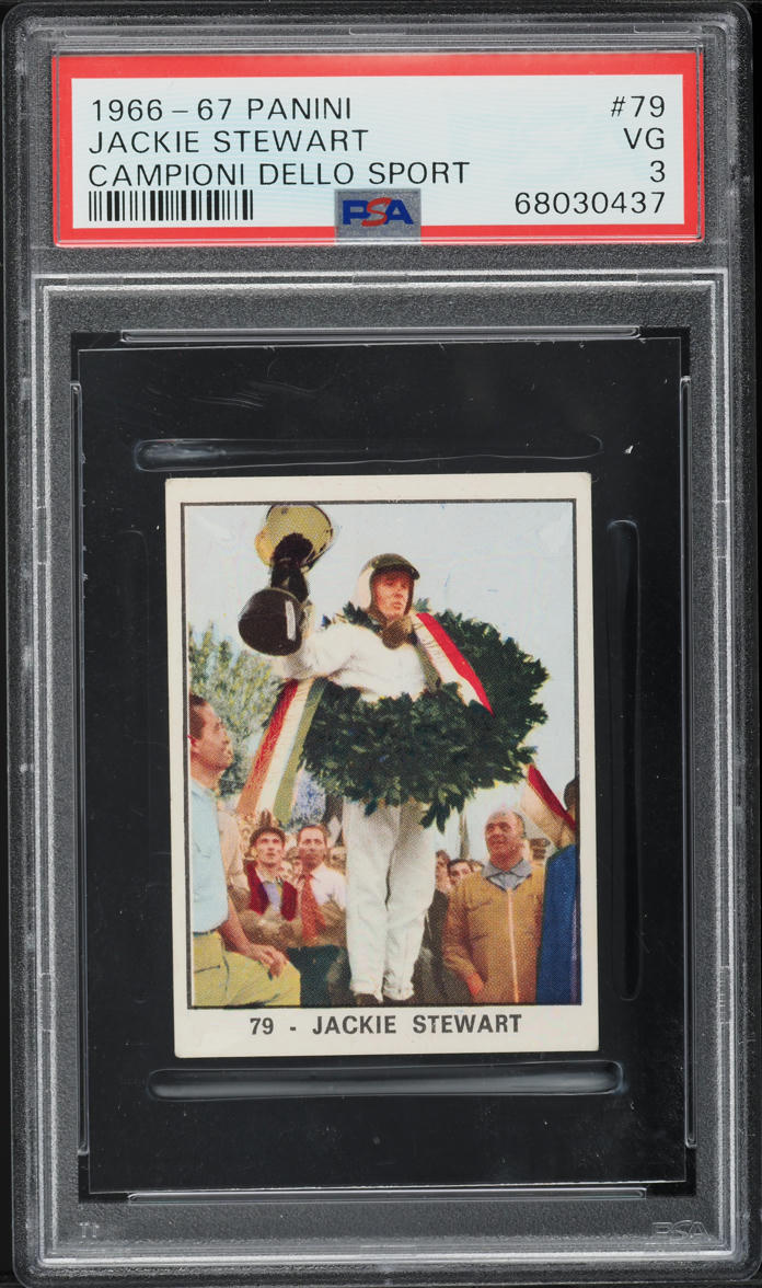 1966 Panini Campioni Dello Sport Jackie Stewart ROOKIE #79 PSA 3 VG