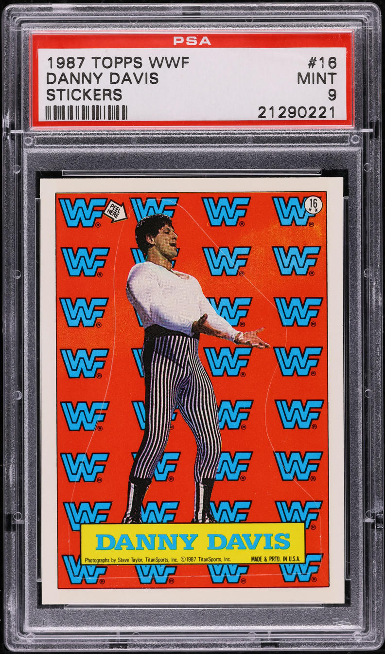 1987 Topps WWF Stickers Danny Davis #16 PSA 9 MINT