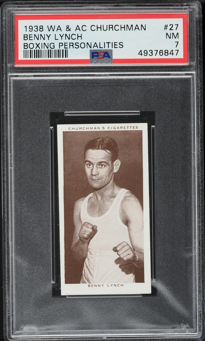 1938 W.A. & A.C. Churchman Boxing Personalities Benny Lynch #27 PSA 7 NRMT