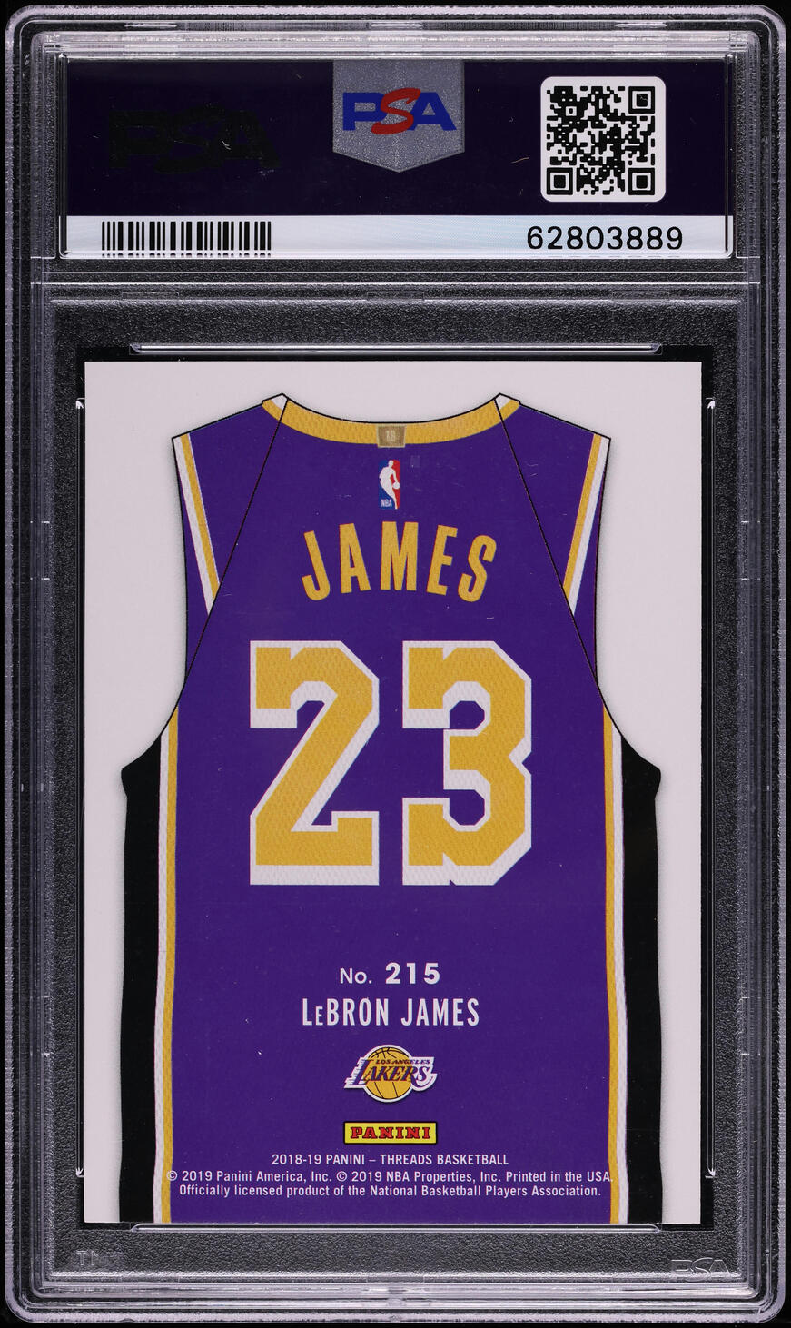 2018 Panini Threads LeBron James #215 PSA 10 GEM MINT on Fanatics