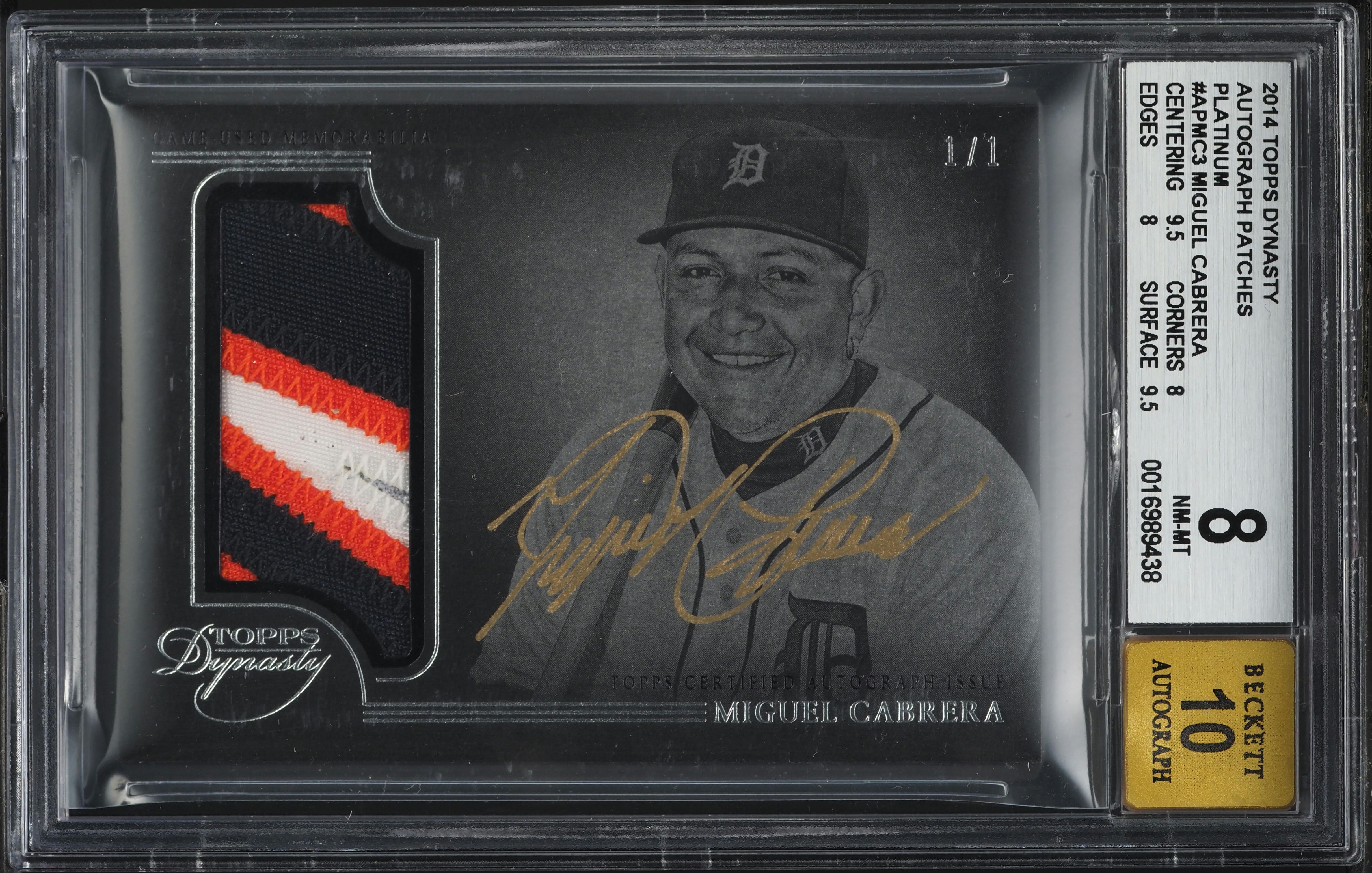 2014 Topps Dynasty Platinum Miguel Cabrera PATCH AUTO 1/1 #APMC3