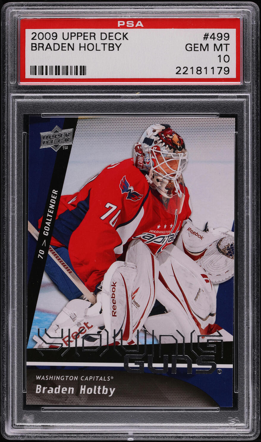 2009 Upper Deck Young Guns Braden Holtby ROOKIE #499 PSA 10 GEM MINT