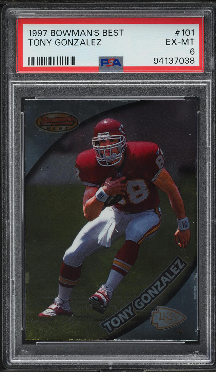 1997 Bowman's Best Tony Gonzalez ROOKIE #101 PSA 6 EXMT