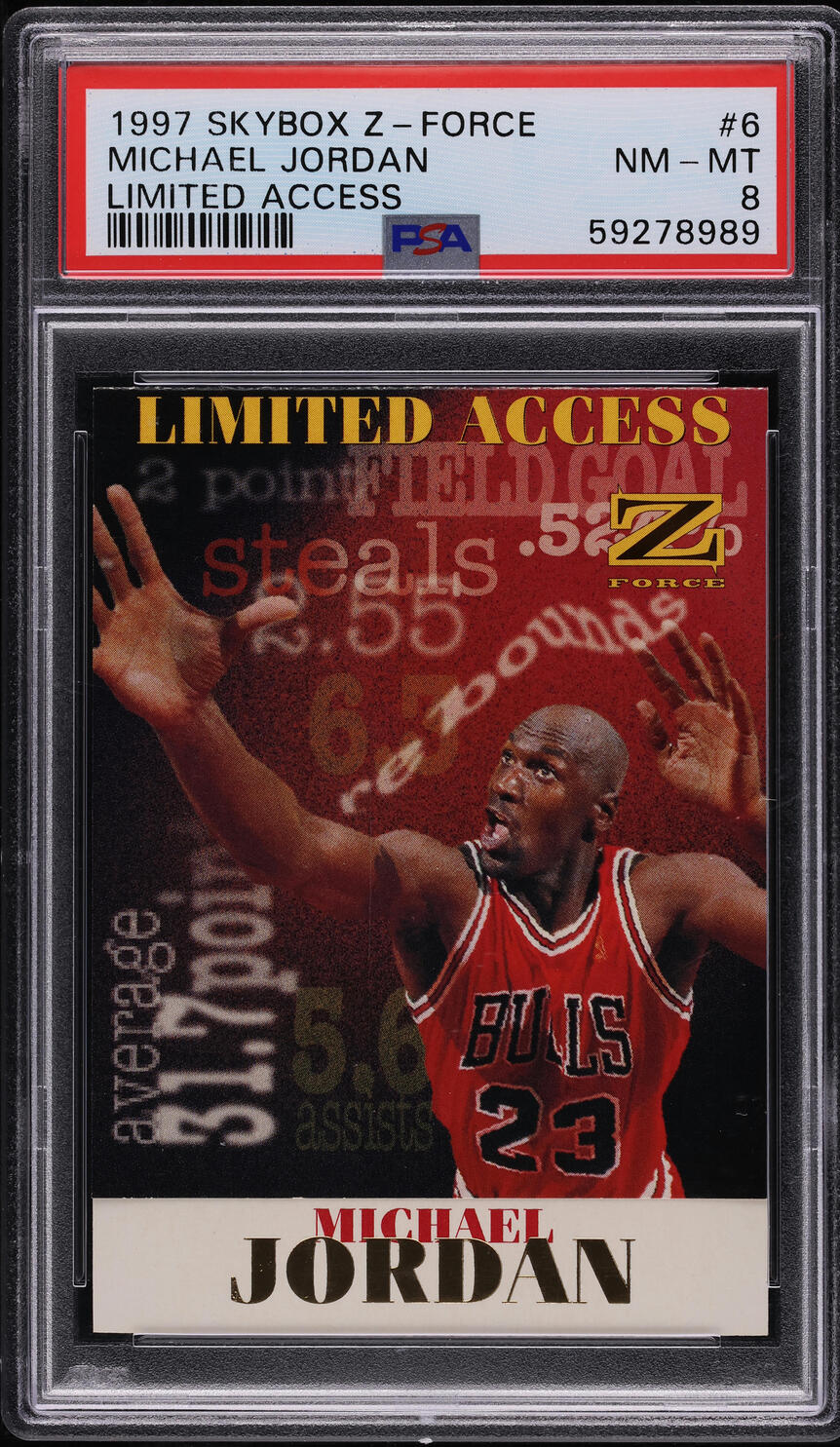 1997 Skybox Z-Force Limited Access Michael Jordan #6 PSA 8 NM-MT