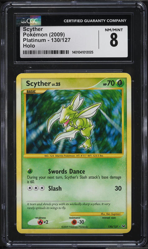 2009 Pokemon Platinum Holo Scyther #130 CGC 8 NM-MT on Fanatics Collect
