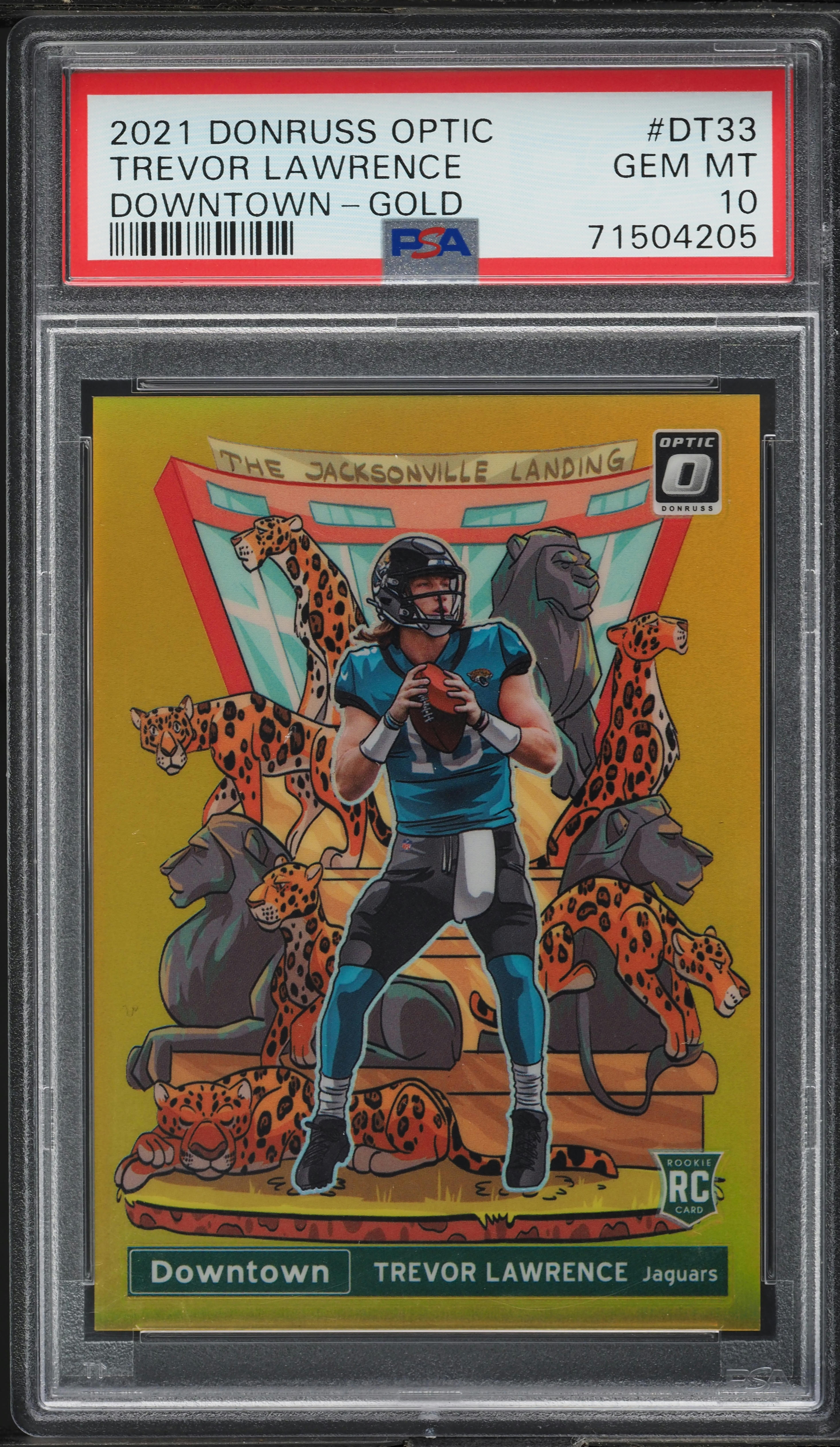 2021 Donruss Optic Downtown Gold Trevor Lawrence ROOKIE /10 #DT33