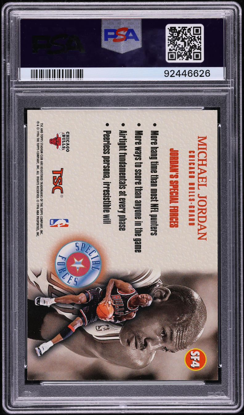 1996 Stadium Club Special Forces Michael Jordan #SF4 PSA 8 NM-MT