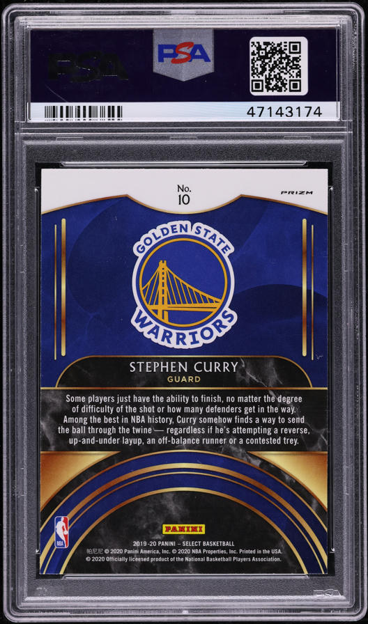 2019 Select Company Silver Prizm Stephen Curry #10 PSA 10 GEM MINT