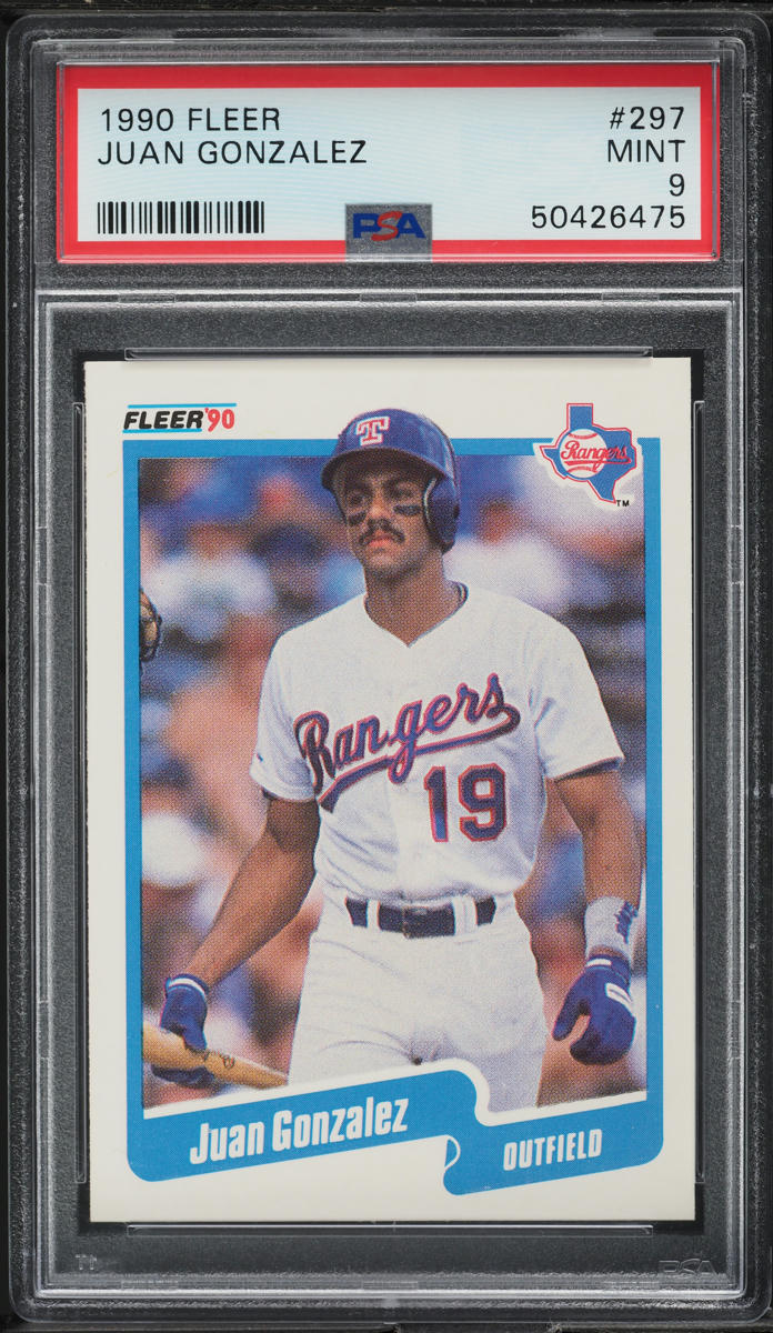 1990 Fleer Juan Gonzalez ROOKIE #297 PSA 9 MINT