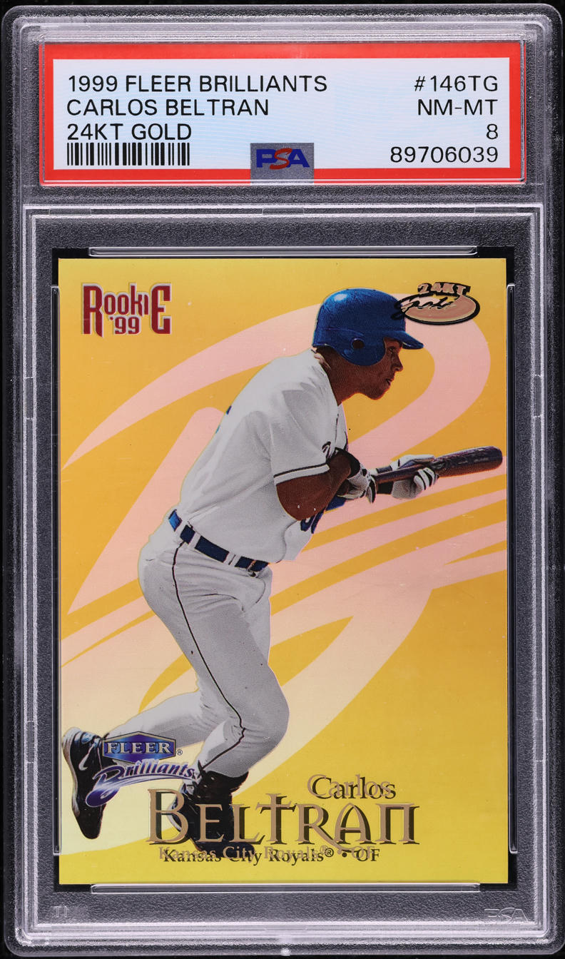 1999 Fleer Brilliants 24kt Gold Carlos Beltran /24 #146TG PSA 8 NM-MT