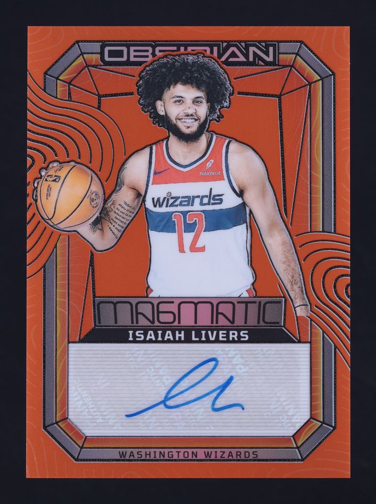 2023 Panini Obsidian Magmatic E/E Orange Isaiah Livers AUTO /75 MBA AUTH