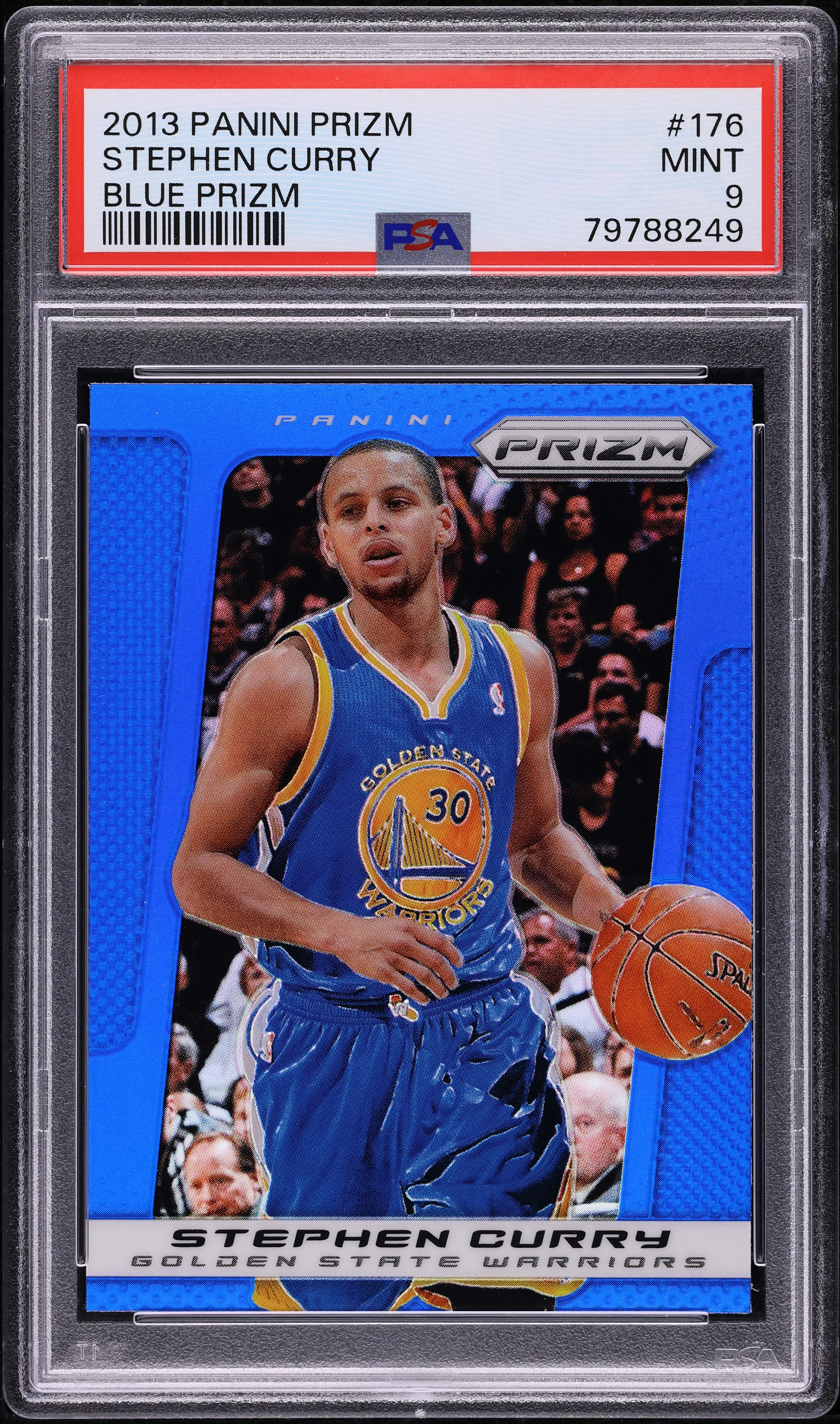 2013 Panini Prizm Blue Stephen Curry #176 PSA 9 MINT on Fanatics