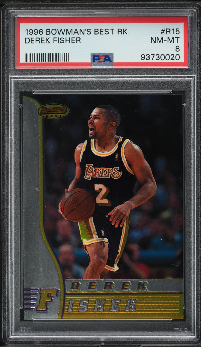 1996 Bowman's Best Derek Fisher ROOKIE #R15 PSA 8 NM-MT