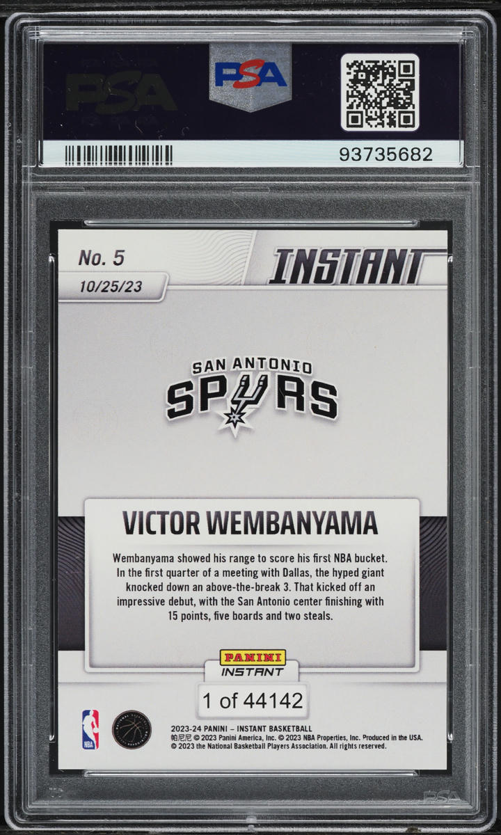 2023 Panini Instant Victor Wembanyama ROOKIE #5 PSA 9 MINT