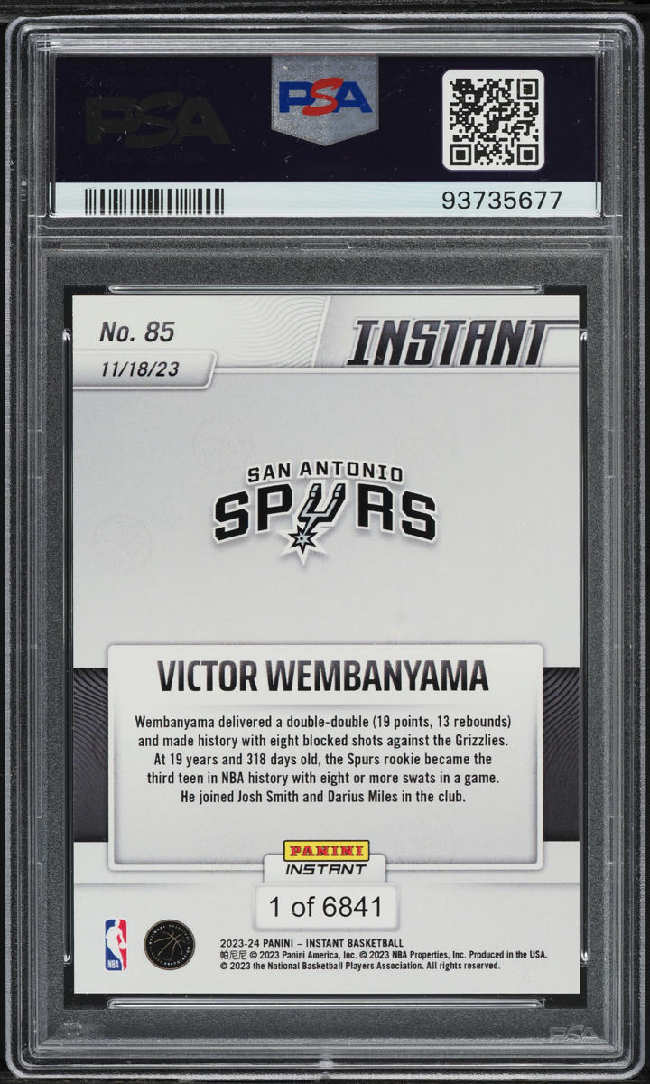 2023 Panini Instant Victor Wembanyama ROOKIE #85 PSA 10 GEM MINT