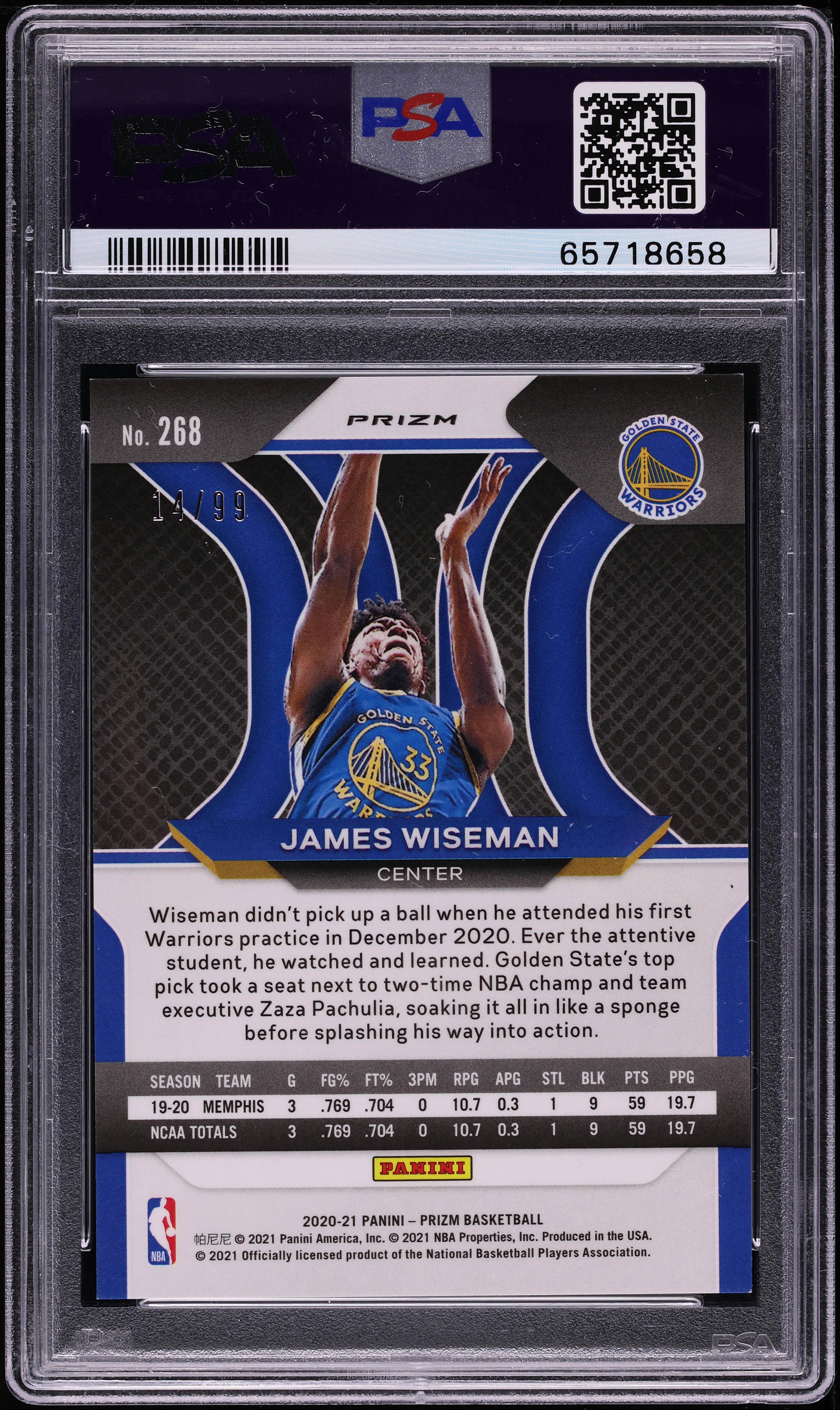 その他 Prizm Rookie James Wiseman Auto PSA Prizm Rookie James Wiseman Auto PSA