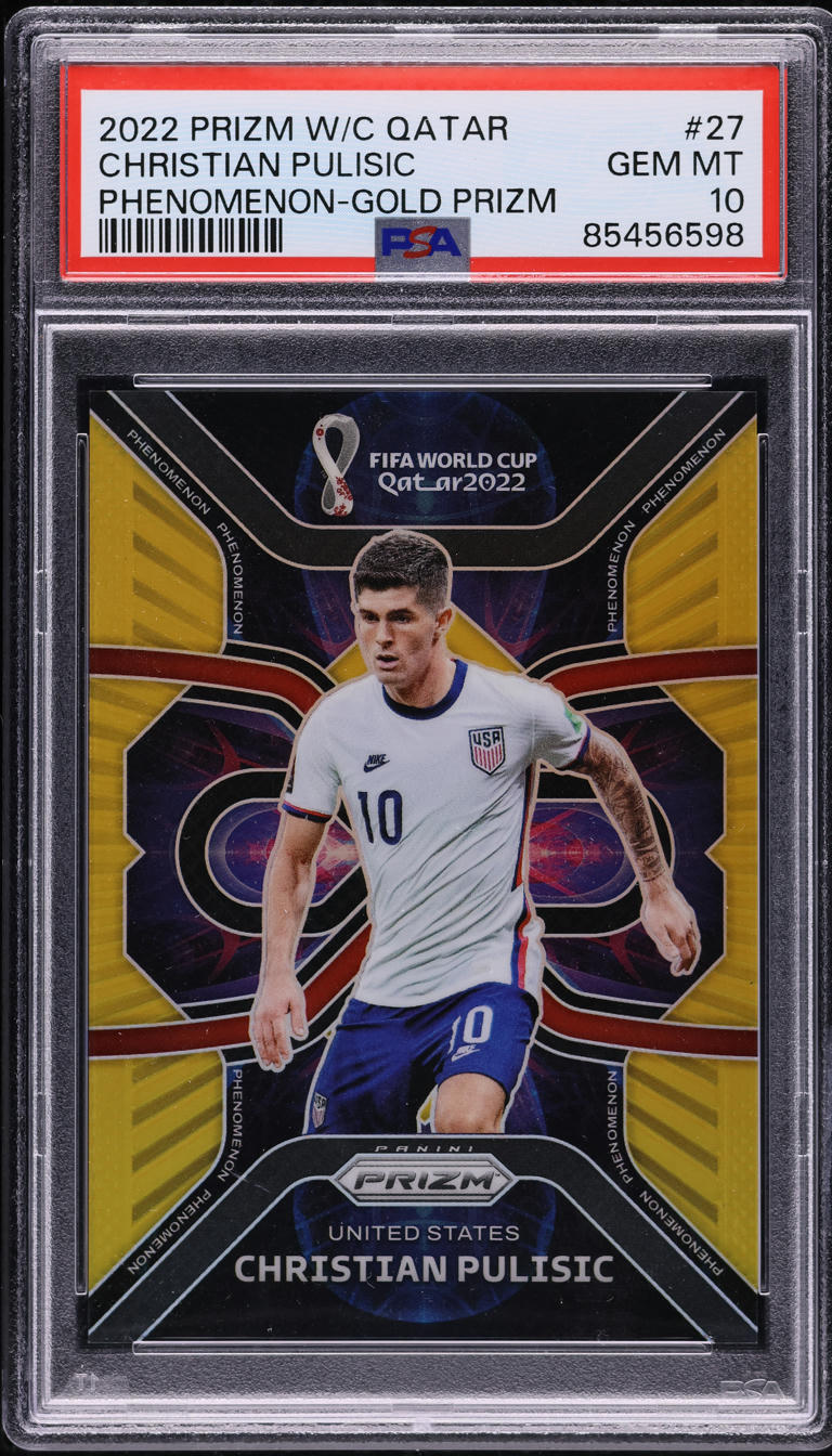 2022 Panini Prizm World Cup Phenomenon Gold Christian Pulisic /10 #27 PSA 10 GEM