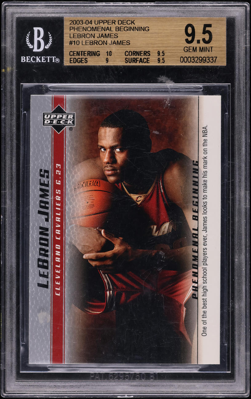 2003 Upper Deck Phenomenal Beginning LeBron James ROOKIE #10 BGS 9.5 GEM MINT