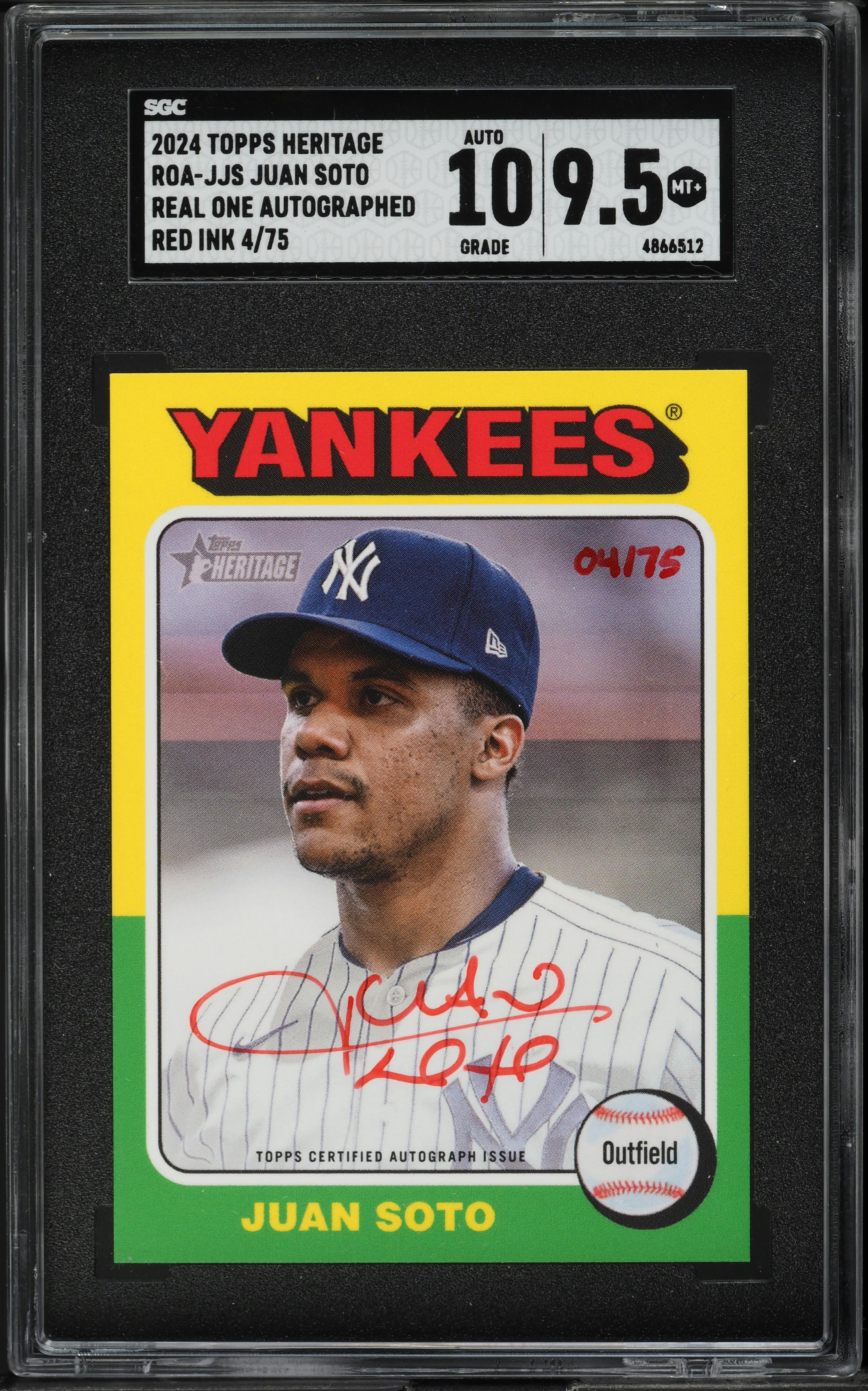 2024 Topps Heritage Real One Red Ink Juan Soto AUTO /75 #ROA-JJS