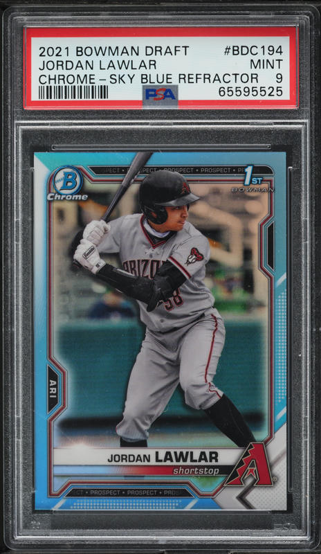 2021 Bowman Chrome Draft Sky Blue Refractor Jordan Lawlar ROOKIE