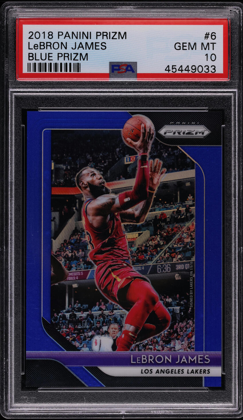 2018 Panini Prizm Blue LeBron James /199 #6 PSA 10 GEM MINT