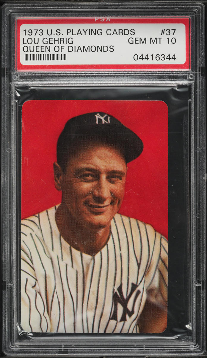 1973 U.S. Playing Card Lou Gehrig QUEEN OF DIAMONDS PSA 10 GEM MINT