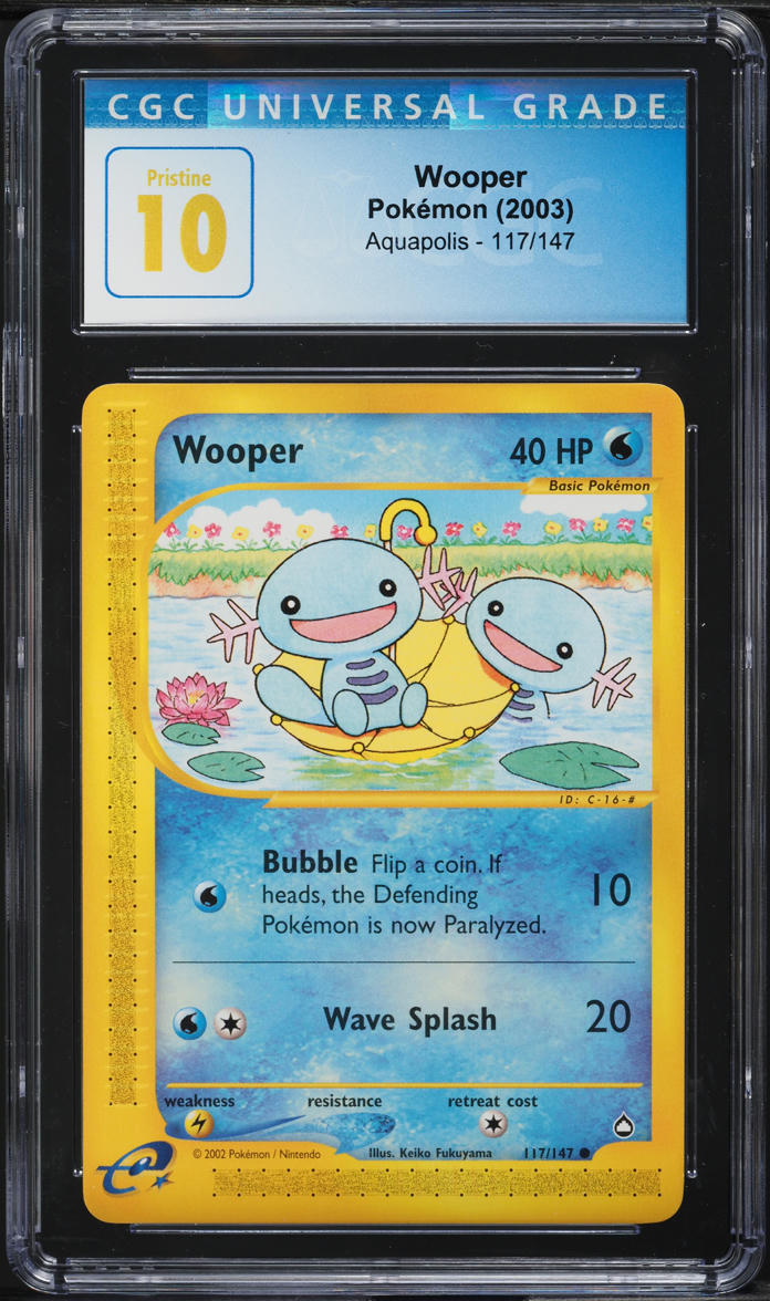 2003 Pokemon Aquapolis Wooper #117 CGC 10 PRISTINE