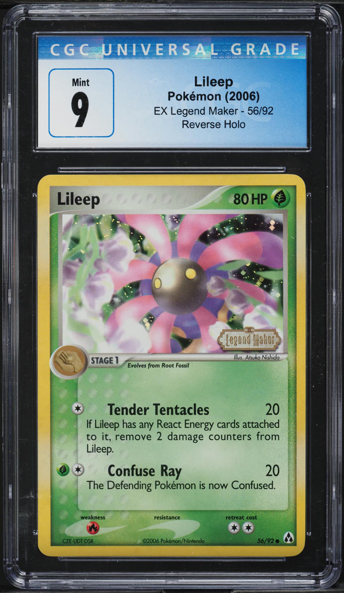 2006 Pokemon EX Legend Maker Reverse Holo Lileep #56 CGC 9 MINT